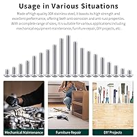 Vista 6 de Tornillos de cabeza de enchufe de 3/8-16 x 1 botón, acero inoxidable 304 18-8, rosca completa, rosca gruesa UNC, accionamiento hexagonal Allen, 5