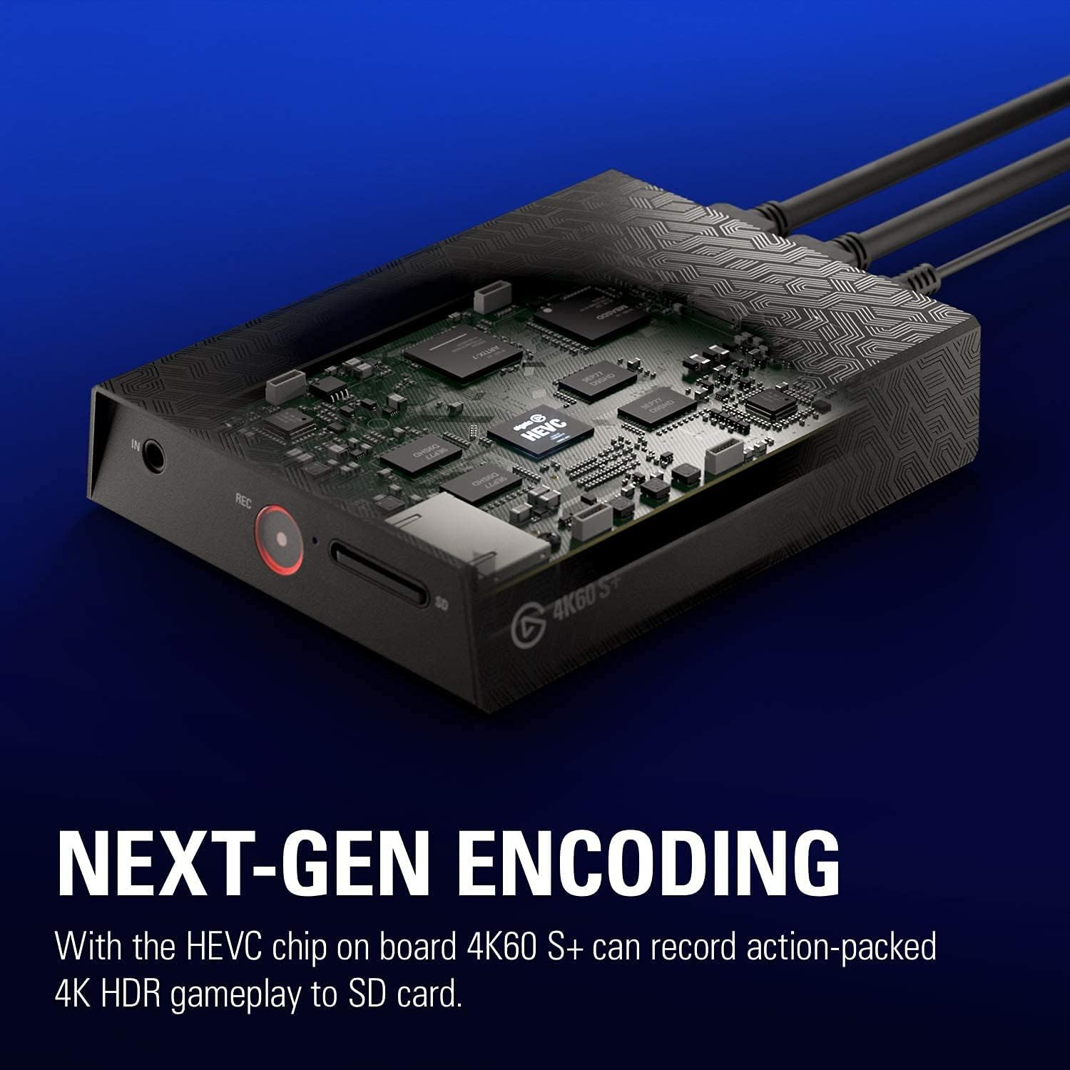 Interno view of Elgato 4K60 S+ showing HEVC chip