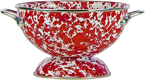 Golden Rabbit Esmalte - Colador de 3 cuartos de galón (remolino rojo)