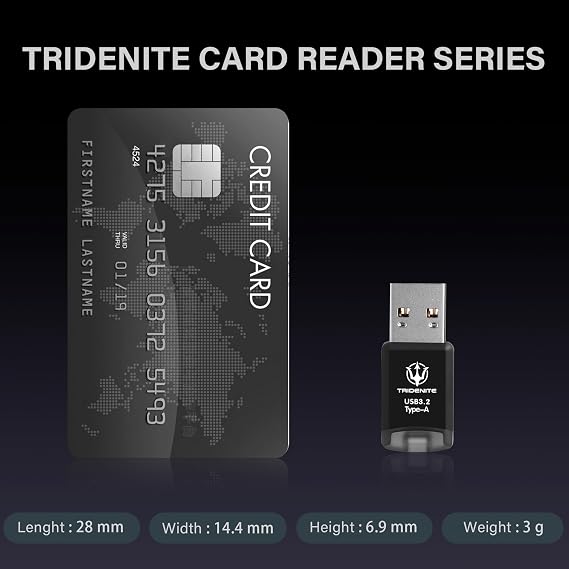 185MB/s SPEEDY MicroSD 128GB + DDR200 Card Reader, USB 3.2 Type-A for MicroSD, Compact OTG External Memory Card Reader Adapter TCRS-M32A128