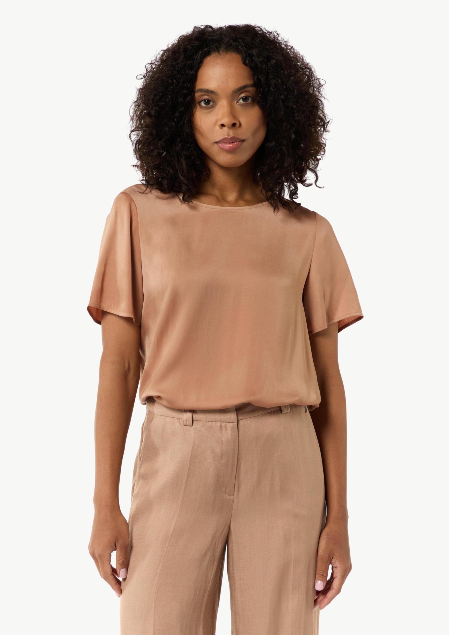 Comma Damen Fließendes Shirt aus Satin im Relaxed Fit Bluse