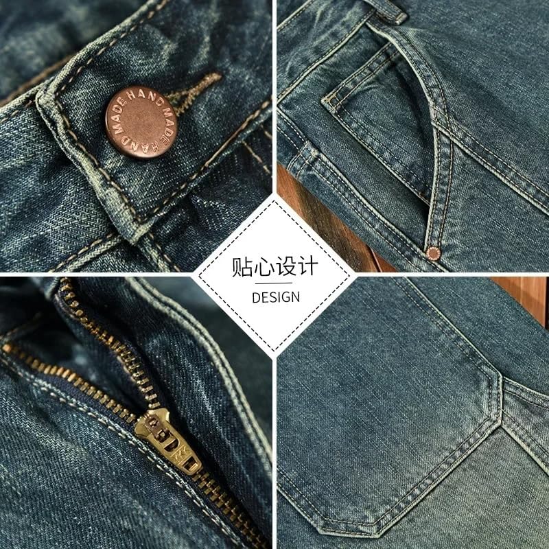 Vintage Cargo Pants Men Streetwear Baggy Cotton Casual Straight Washed Jeans High Street Denim Pants Man4