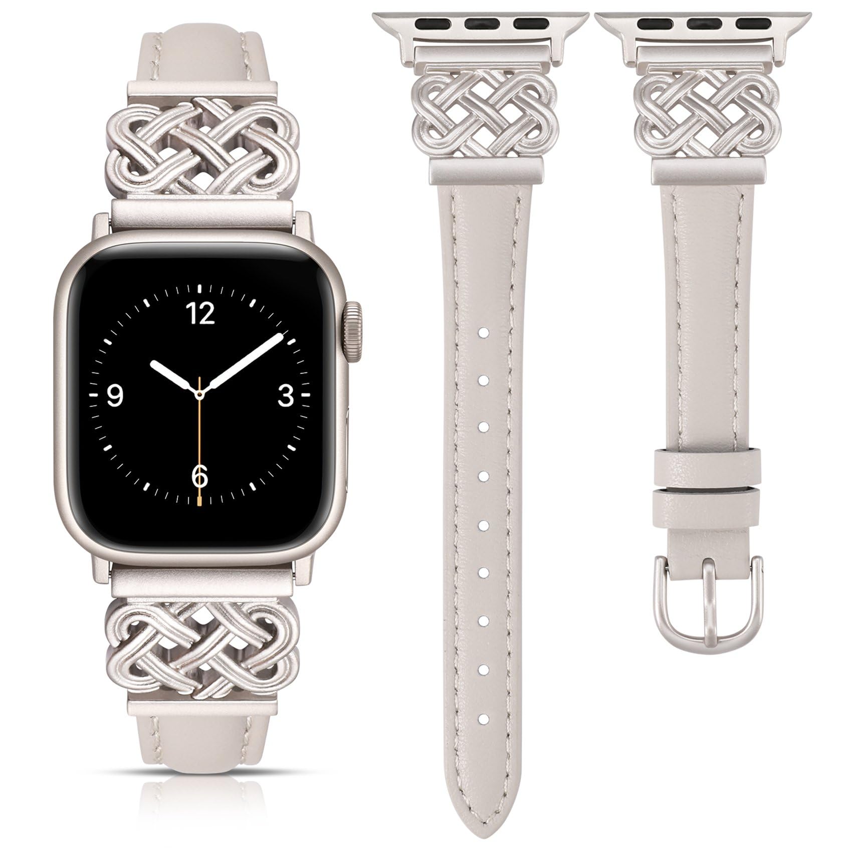 TOYOUTHS Leather Strap Compatible with Apple Watch Straps 38mm 40mm 41mm 42mm Women