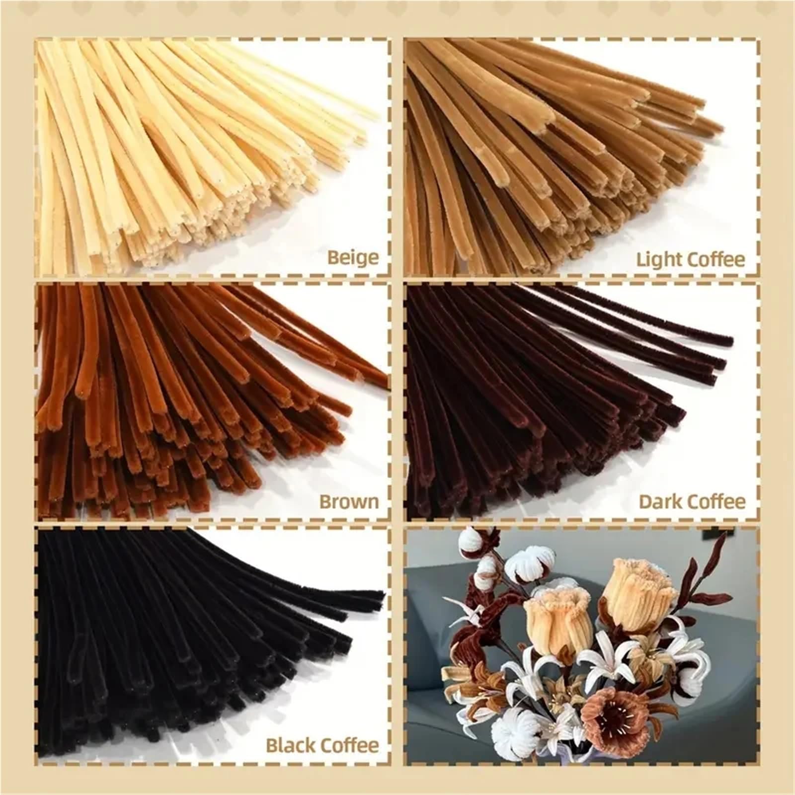 Fil Chenille Cure-Pipes for travaux manuels, Fournitures d'artisanat, tiges de Chenille Multicolores, Projet de Bricolage de Noël(500pcs)