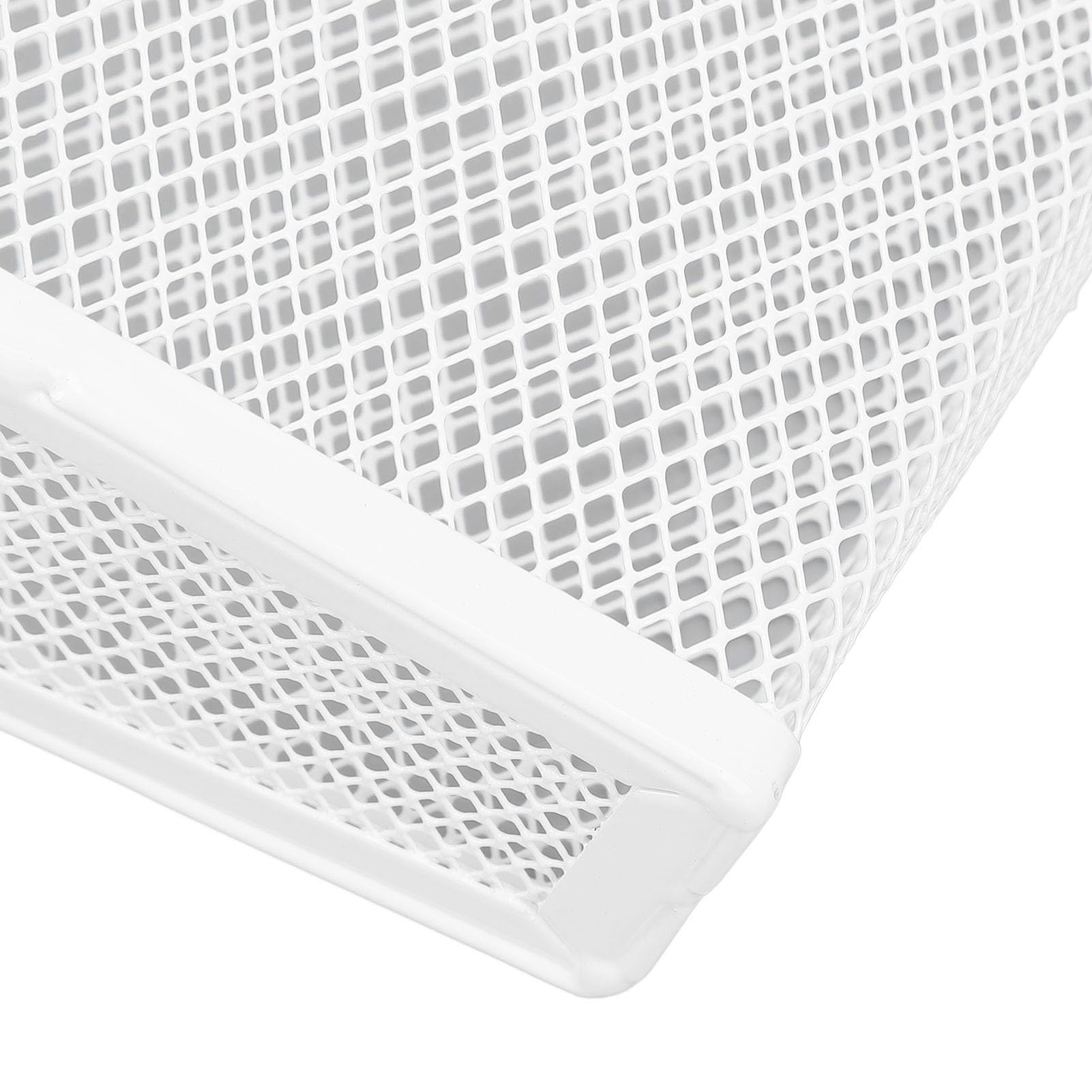 Ejoyous Organizador de Escritorio Colgante, Almacenamiento Ajustable de Acero Al Carbono con Compartimentos Personalizables y Diseño de Malla Moderno para Uso en la Oficina en Casa (WHITE)