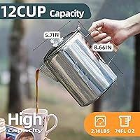 Vista 6 de MEREZA Cafetera de Camping Percoladora de 12 Tazas para Estufa Superior Cafetera de Café Percoladora sin Electricidad para Acampar Cafetera de Acero