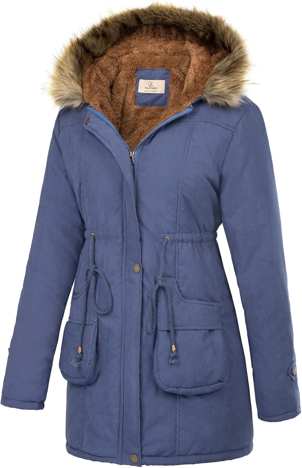 GRACE KARIN Women's Winter Coats Fleece Parkas Anoraks Hooded Military Jacket Coats - Image 3