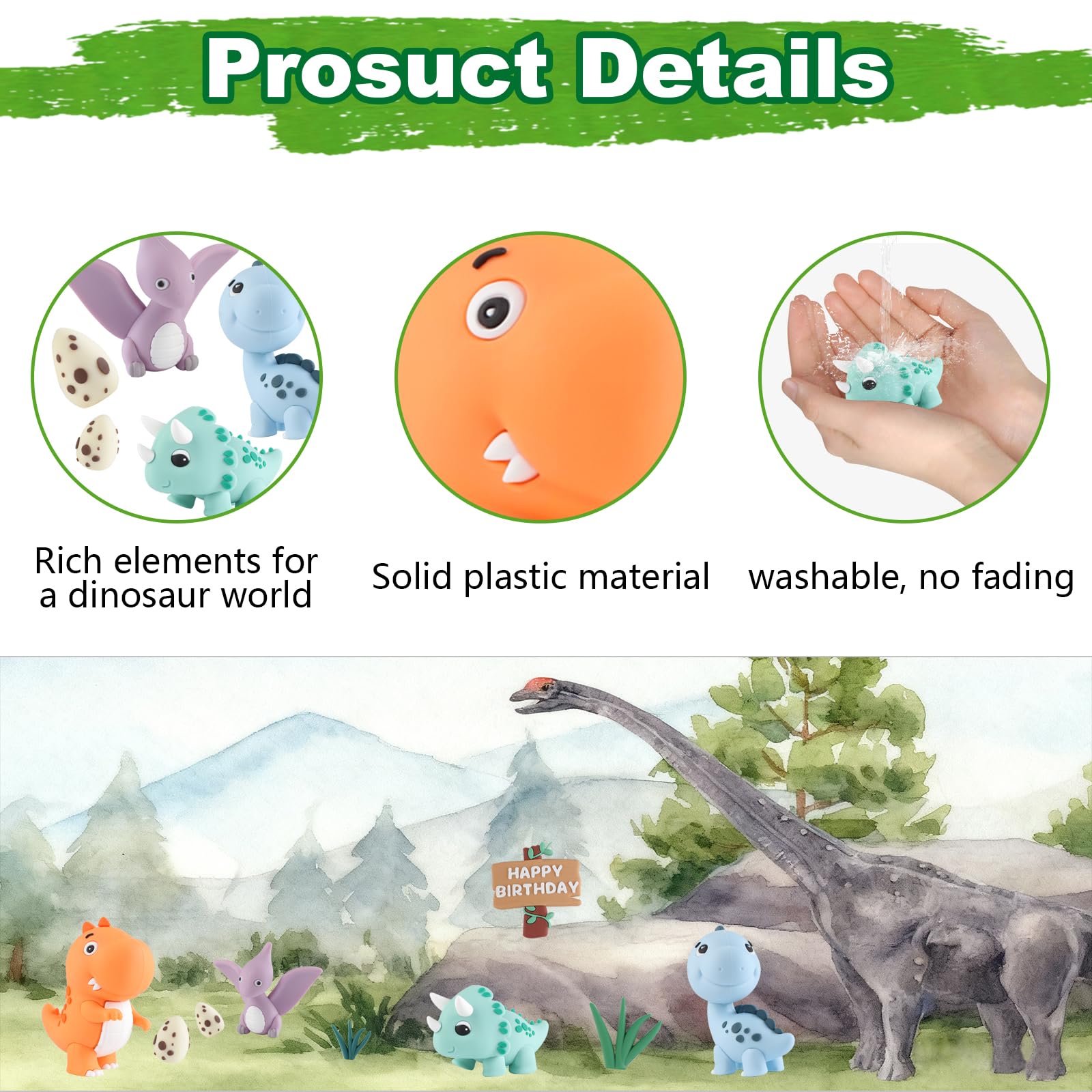 17PCS Dinosaur Cake Topper - Image 4