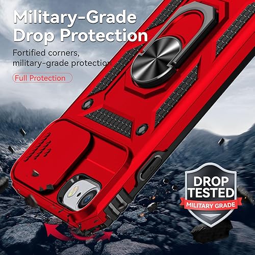 Miniatura 6 de SunStory Funda compatible con iPhone SE 202220203rd2678 con protector de pantalla HD, cubierta de cámara deslizante y soporte, grado militar funda