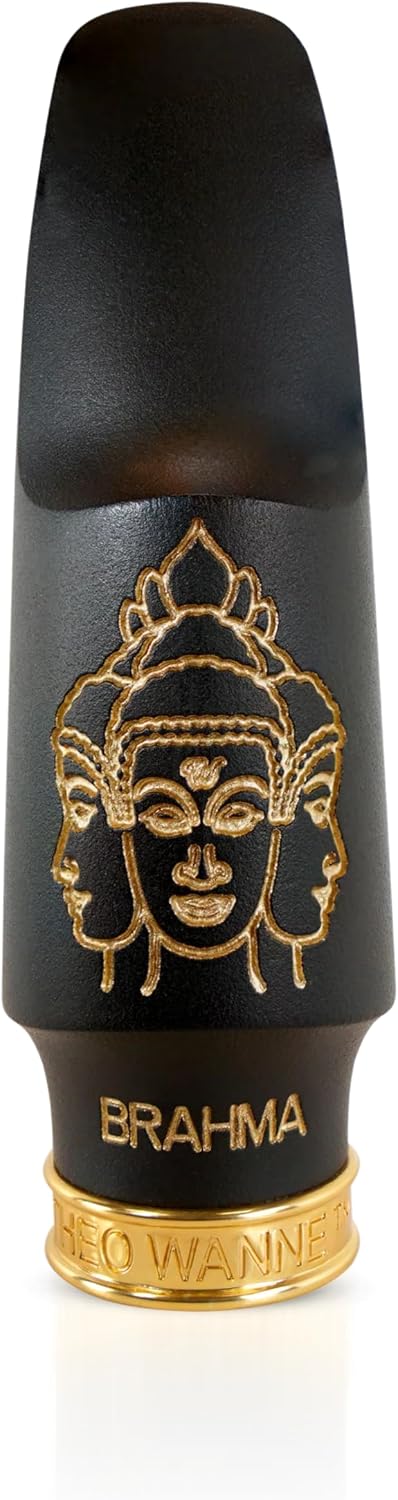 Theo Wanne Brahma Hard Rubber Soprano Saxophone Mouthpiece with Twisted Walls, Shark Gill Baffle & Small Stadium Chamber for Jazz, Classical & Rock - Exceptional & Resonant Sound - Size 7 (.065")