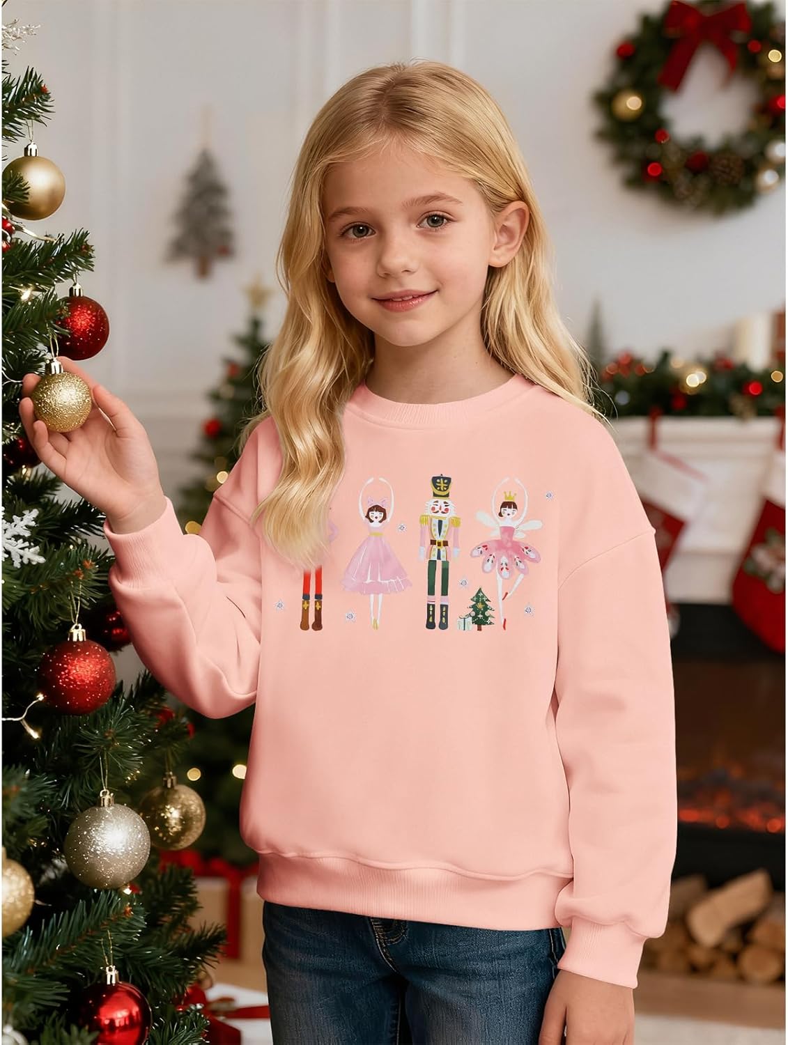 CM C&M WODRO Girls Christmas Nutcracker Sweatshirt Crewneck Cute Xmas Ballet Shirt Long Sleeve Kids Holiday Pullover Tops - Image 3