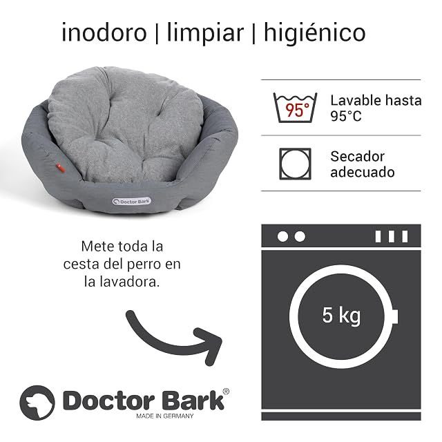 Foto 6 de 8 de Doctor Bark Cesta Redonda para Perros, Cama para Perros Grandes, Cama Suave + ToyBone con cojín Reversible…