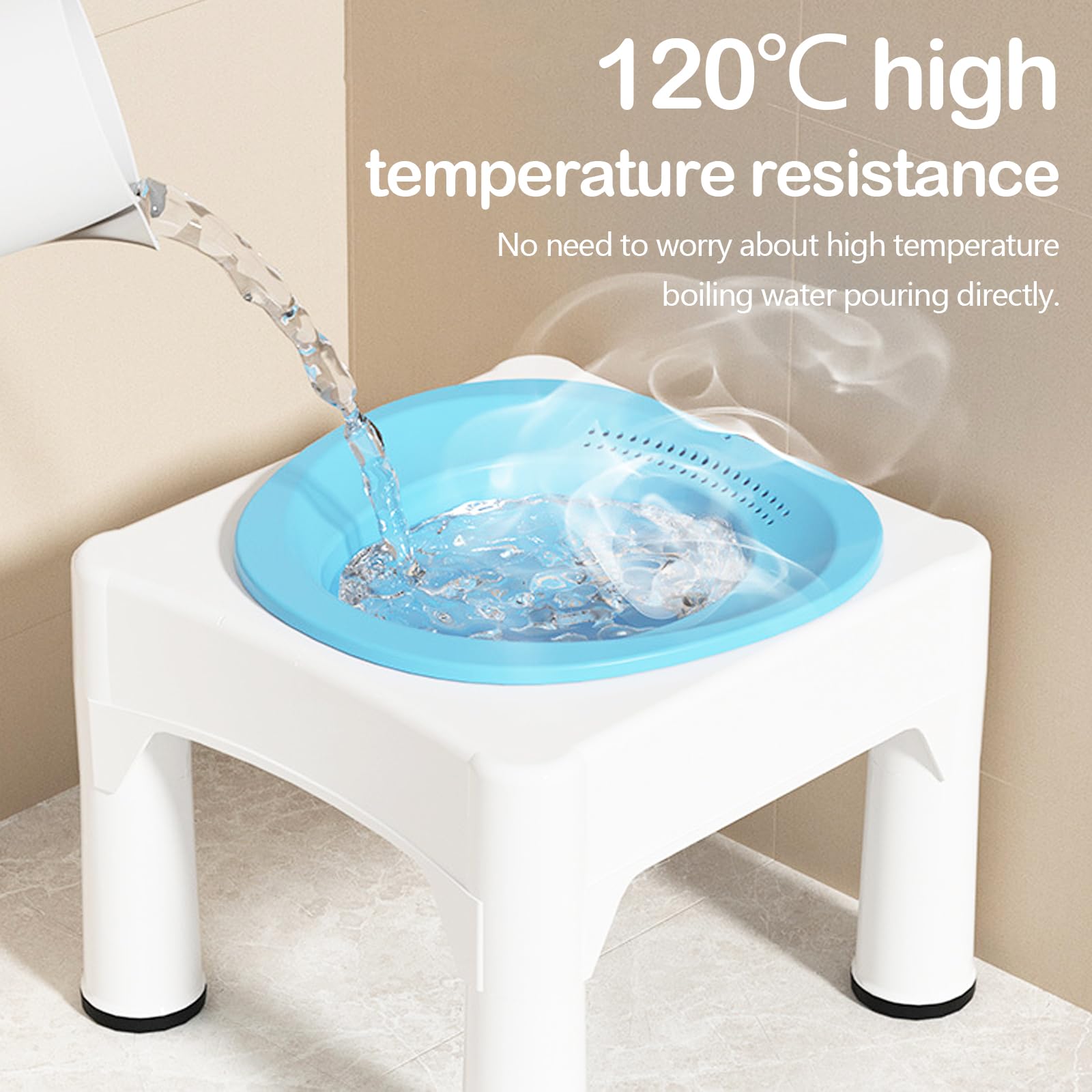 Bagno di Vapore, Bagno di Vapore con Sgabello Bagno di Vapore Per Lo Scarico del Water Bagno di Vapore Rimovibile Per il Trattamento Delle Emorroidi Assistenza Post-Partum Donne Incinte e Anziani