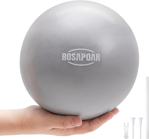 Miniatura 8 de ROSAPOAR Pelota de ejercicio pequeña – Mini pelota de pilates de 9 pulgadas, pelota de yoga antiestallidos para estiramiento y entrenamiento de