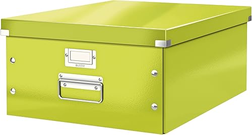 Vista 108 de Leitz Caja de almacenamiento A5, rango de clic y tienda 60430001 - Caja de almacenamiento pequeña, blanca A5 Azul (Ice Blue)