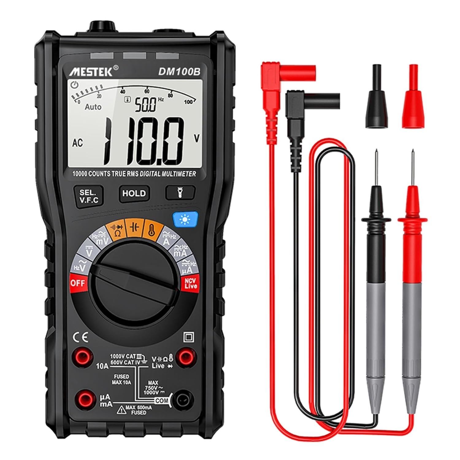 Smart Digital Multimeter DM100B DC AC Voltmeter Tester Capacitance NCV Ohm Hz Tester Multimeter Meter