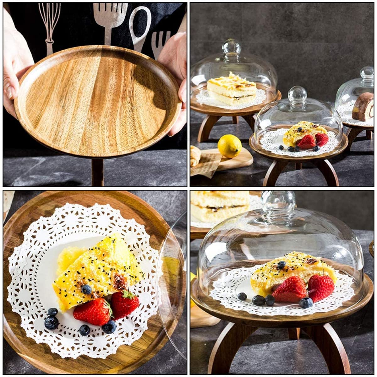 AWHAO Tortenhaube Aus Melamin - Klare Servierglocke Für Kuchen & Feinkost