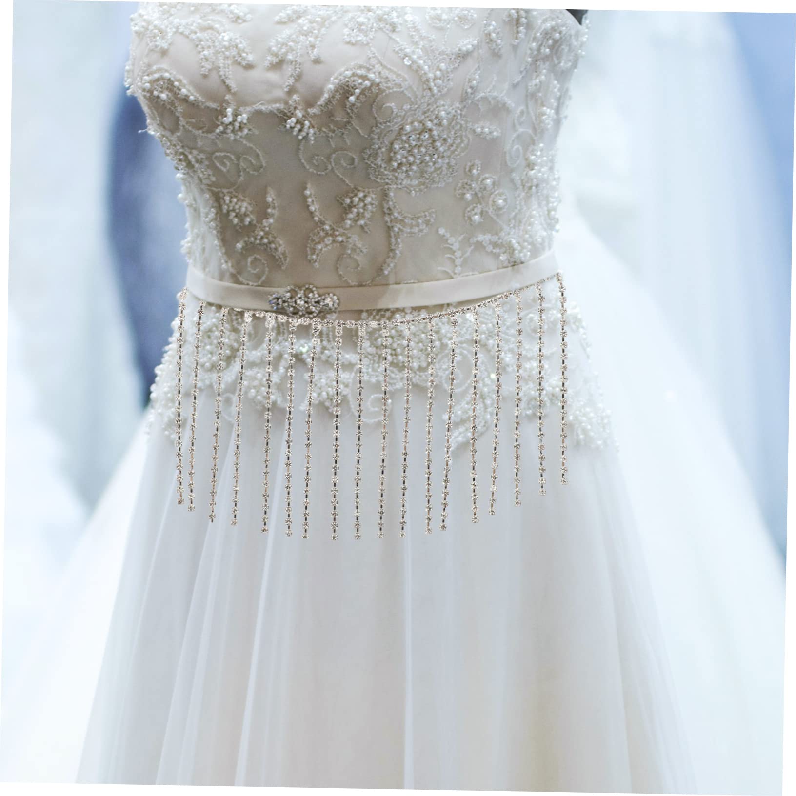 Fransenbesatz, Nähhandwerk, Lange Strass-Quastenkette, DIY-Fransenbesatz, Strass-Näh-Diamantgürtel, Juwelen zum Basteln, Hochzeitsschmuck, dekoratives Kettenaccessoire (wie abgebildet)