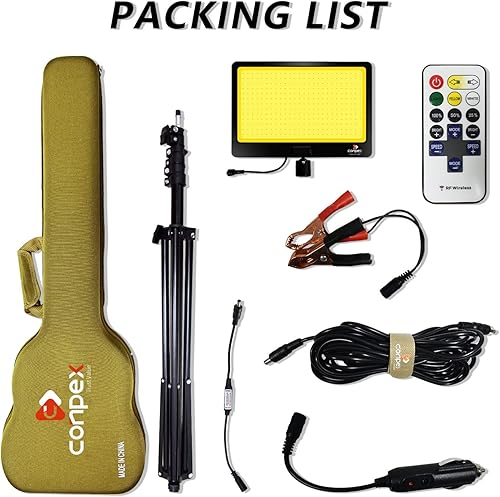 Miniatura 7 de Conpex Luces LED para acampar con cable, 23000 lúmenes, trípode telescópico de luz de campamento, luces de pesca nocturna para banco, luz portátil