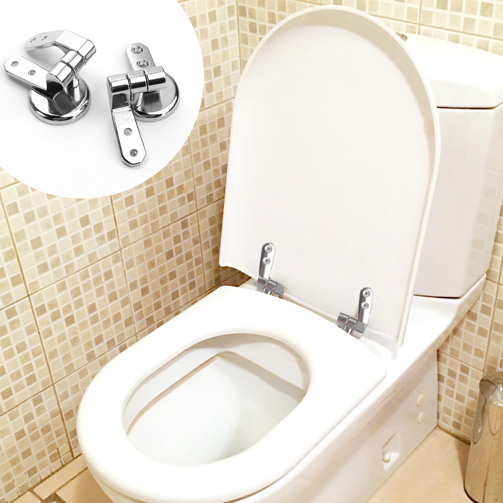 Charnières D'abattant WC Dadabig – Avec Système D'abaissement Automatique – 2 Pièces