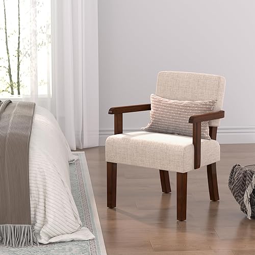 Miniatura 5 de Silla decorativa, sillas de sala de estar de gran tamaño con asiento suave y reposabrazos para salas de estar y comedor