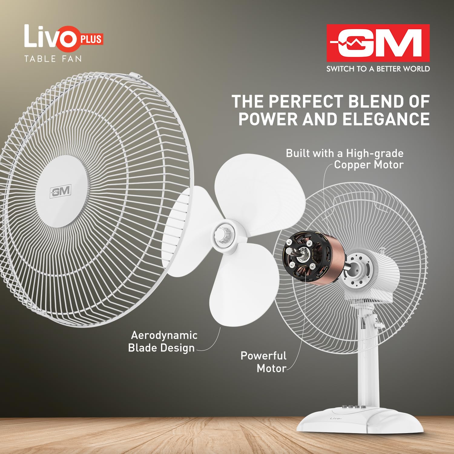 GM Livo Plus Table Fan - Powerful Cooling -4