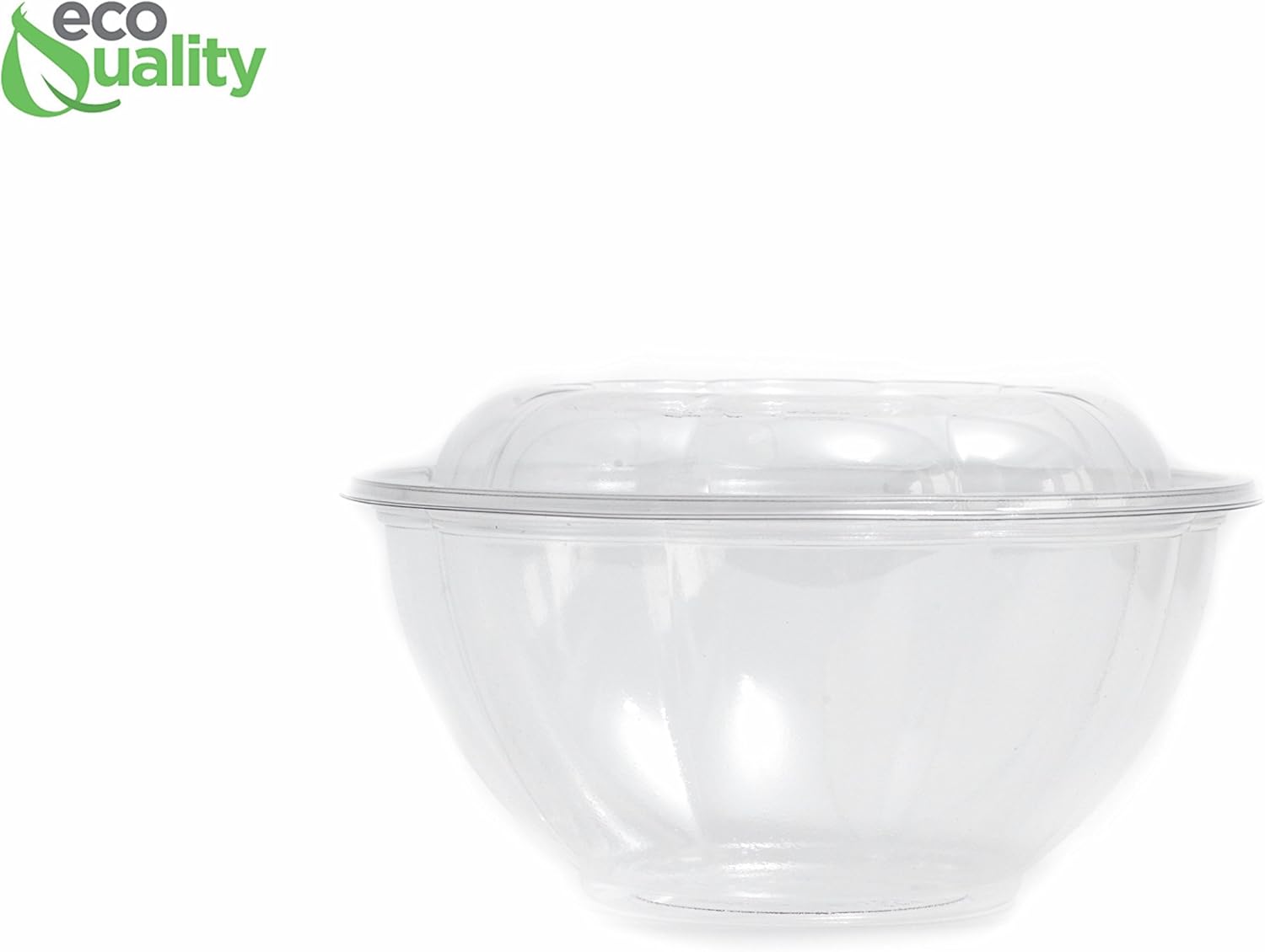 EcoQuality Disposable Salad Bowl To Go Food Storage Containers with Tight Seal Lids, Rose Shaped BPA Free Freezer, Microwave, Dishwasher Safe, Airtight & Watertight, Family Sized, (25, 48oz)