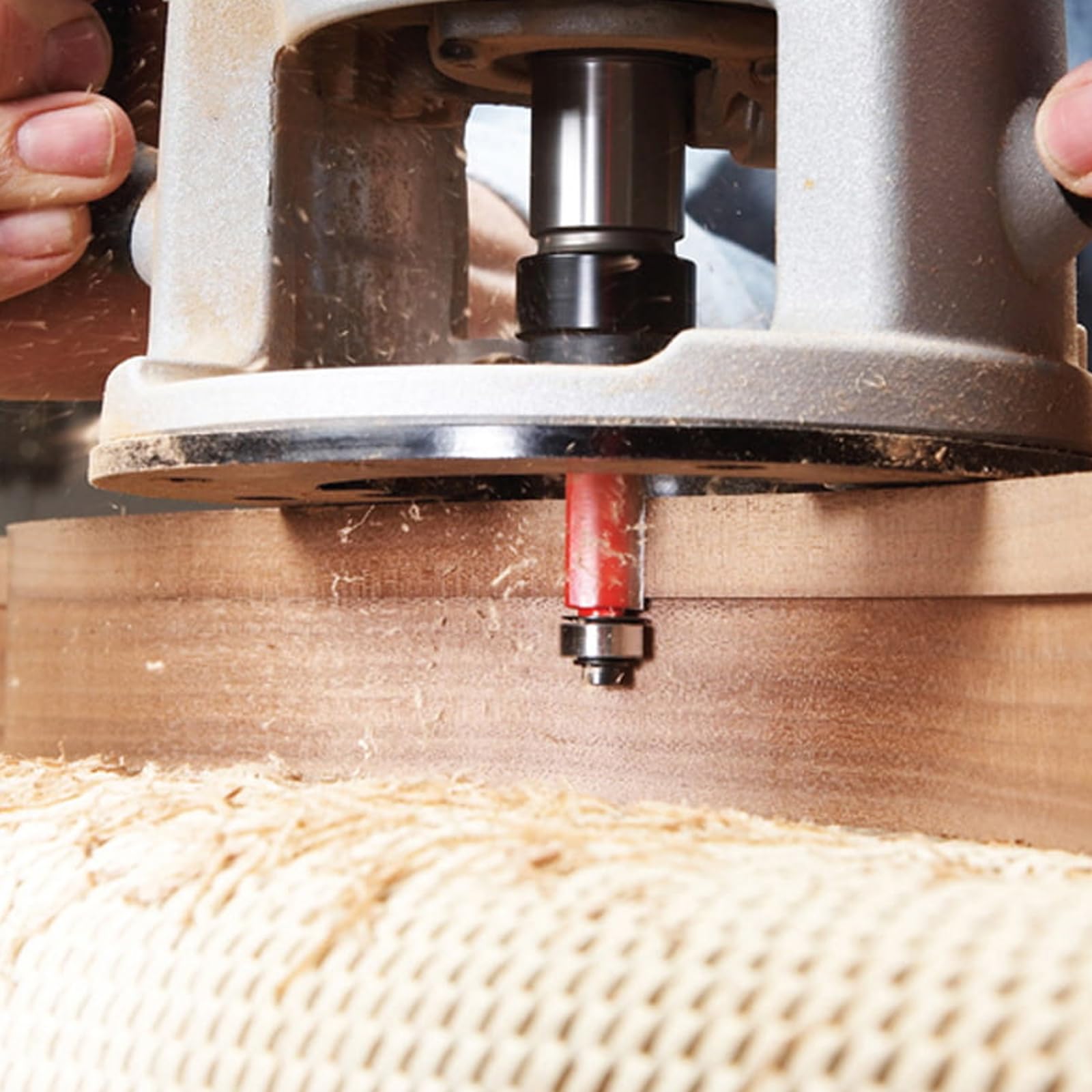 10 frese a filo da 8 mm con 2 punte magnetiche a percussione, fusto da 8 mm, 6 cuscinetti, 2 chiavi, fresa da 8 mm, fresa per legno per fresa superiore in metallo duro
