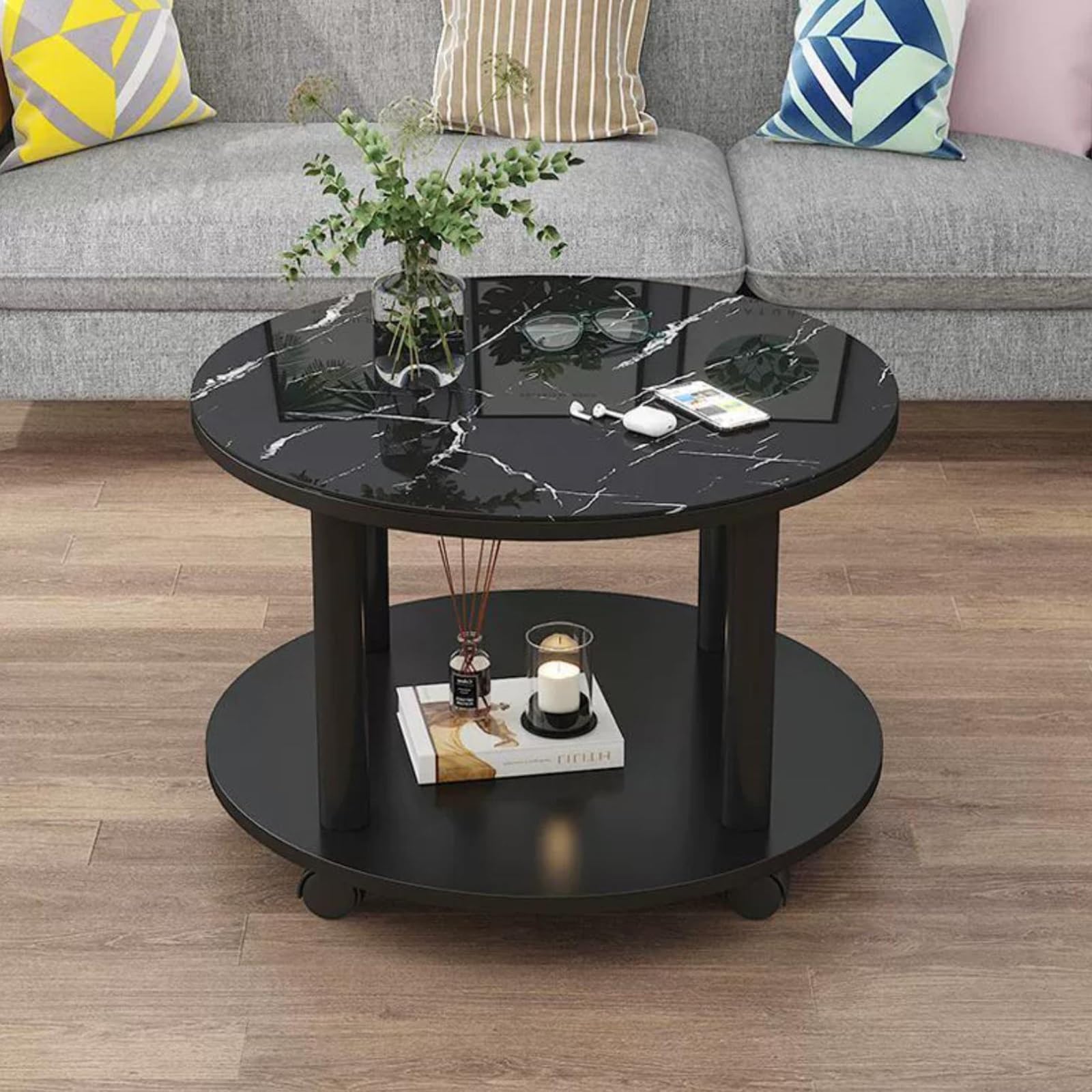 Table basse ronde pour petit salon : optimisez l'espace avec ses roulettes