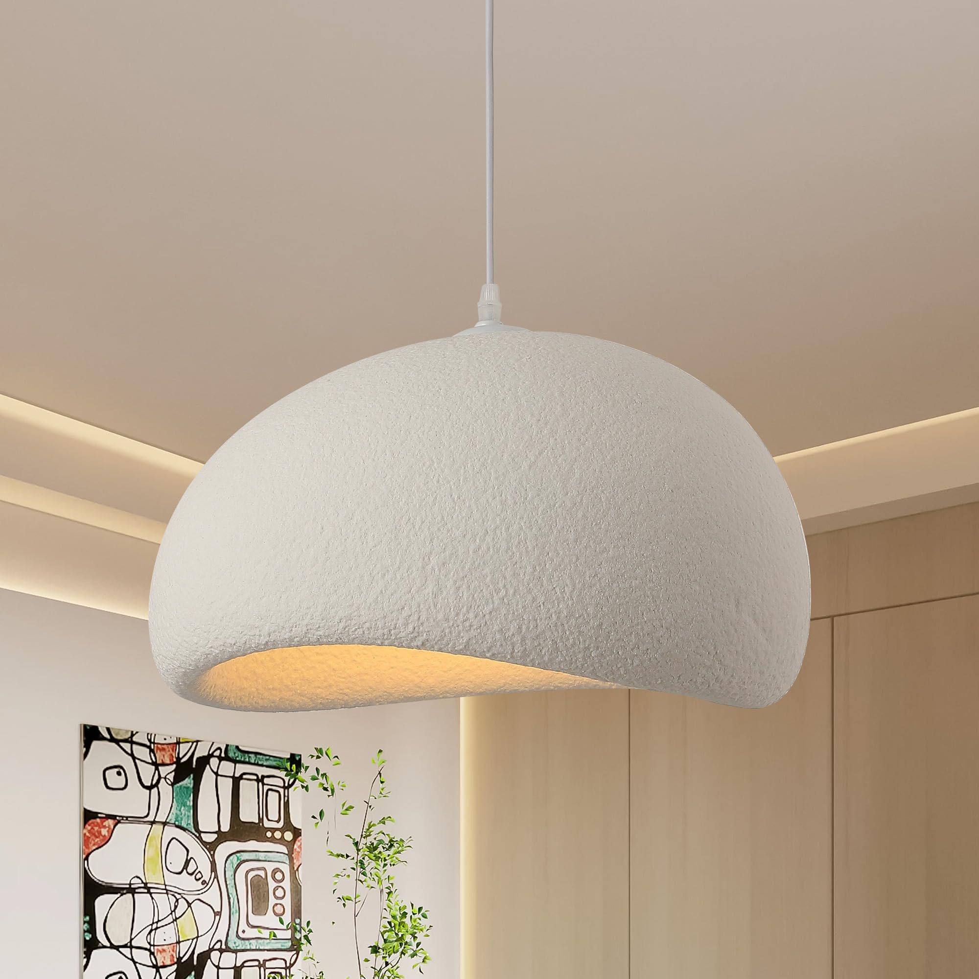 Lámpara colgante moderna de 30 luces, base E27, estilo japonés Wabi-Sabi, con forma de nido de pájaro, ideal para comedor, pasillo, restaurante, cocina.