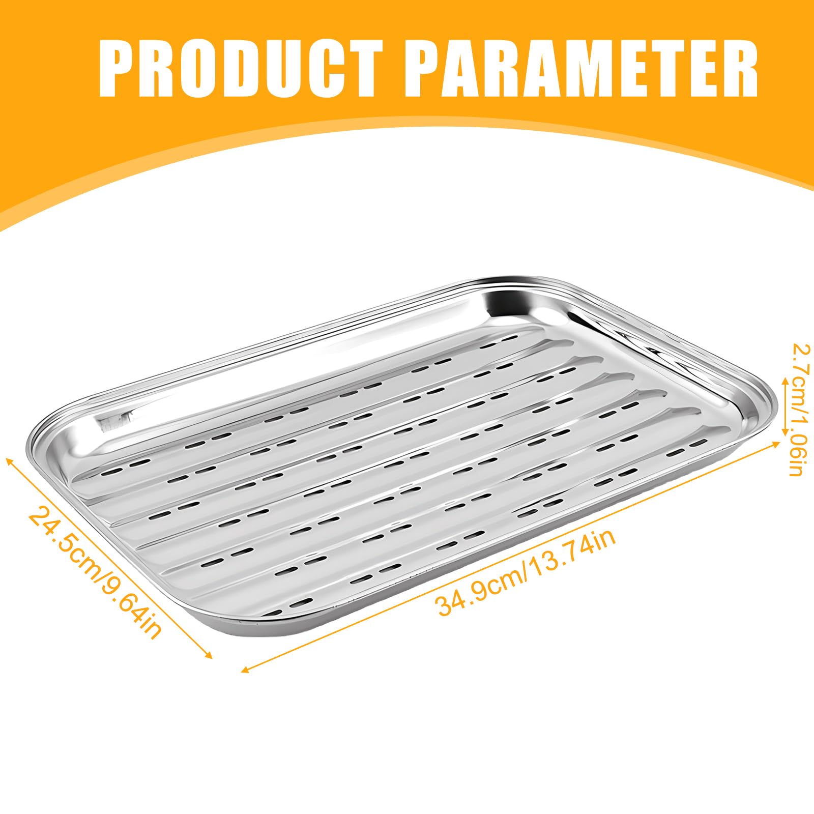 Juego de 3 bandejas de barbacoa de acero inoxidable para exteriores, bandejas de accesorios para verduras, pescado o carne, cesta reutilizable para barbacoas de gas, 34 x 24 x 2,7 cm