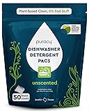 Puracy Dishwasher Pods, Dishwasher Detergent, Free & Clear Dish tabs - Enzyme-Powered, Spot...