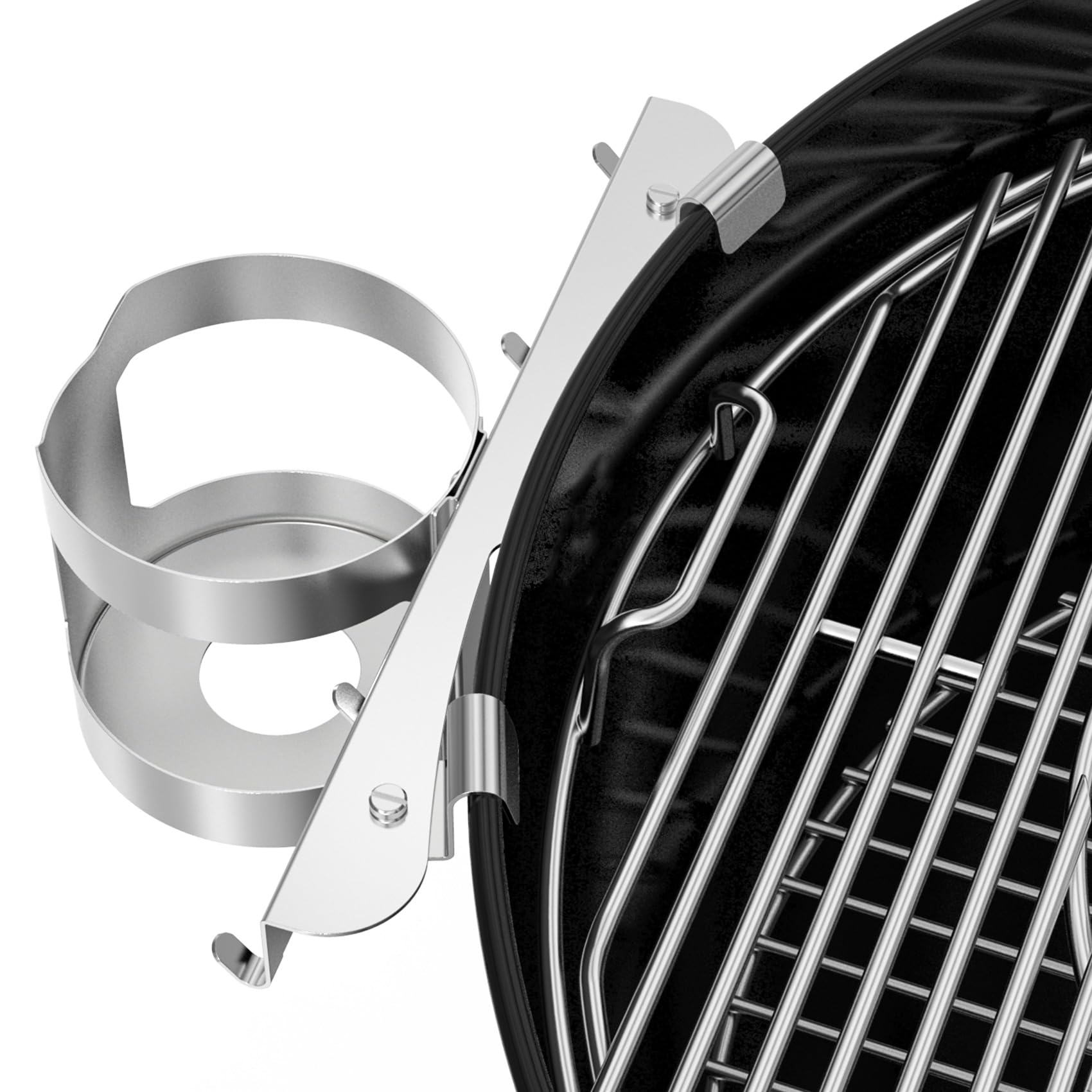 Onlyfire Uchwyt na narzędzia do grilla ze stali nierdzewnej do grilla Weber 47/57 cm, na węgiel drzewny, uchwyt na butelkę, uchwyt na kubek z 4 haczykami do grilla do barebecue, narzędzie do