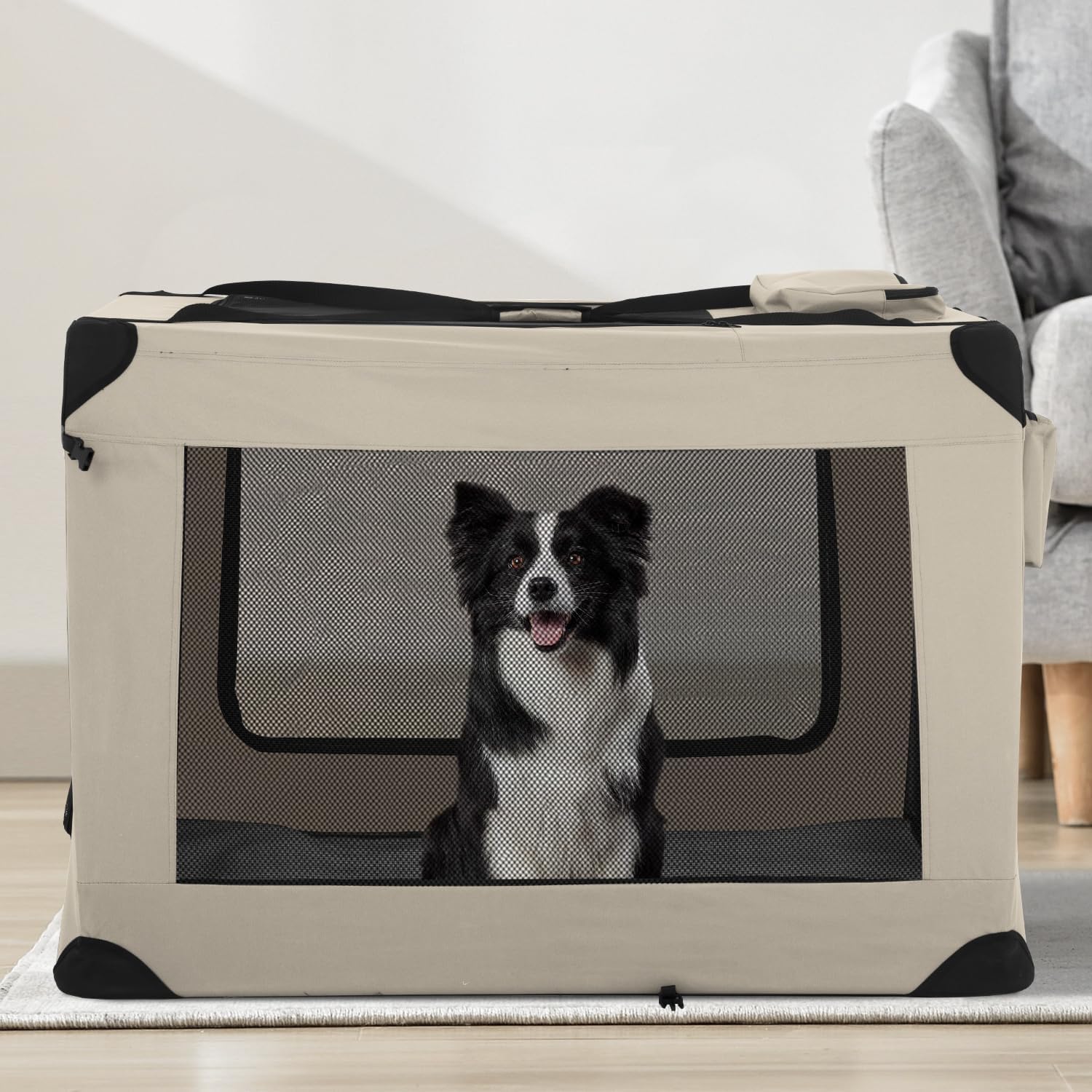 Soft Crate For Dogs 42" Collapsible Dog Crate - Extra Large Soft-Sided ...