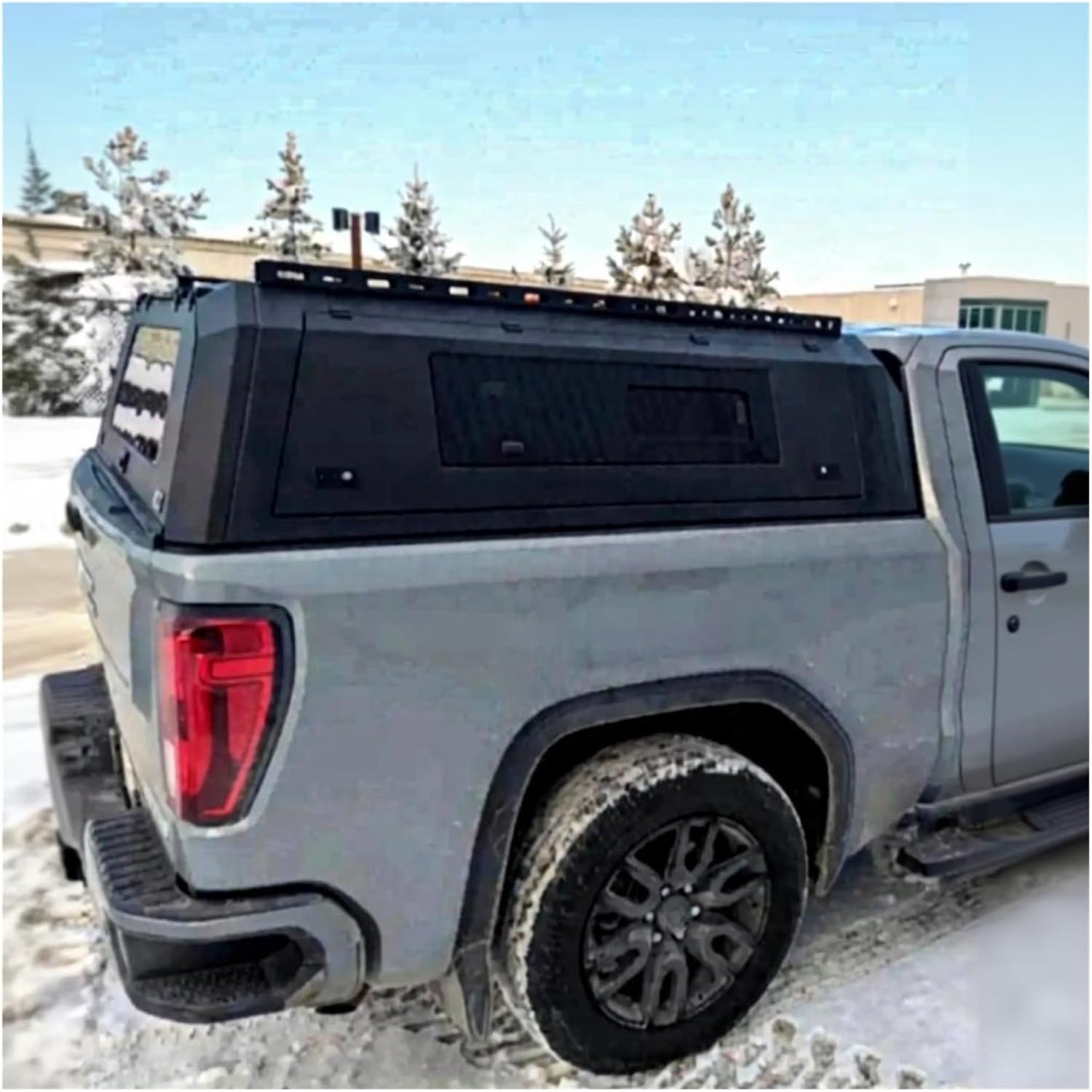 Custom-fit Heavy-Duty Pickup Hardtop Canopy Aluminum Truck Bed Camper Topper Cap Compatible with GMC Sierra 1500 2024 Pickup Truck Bed