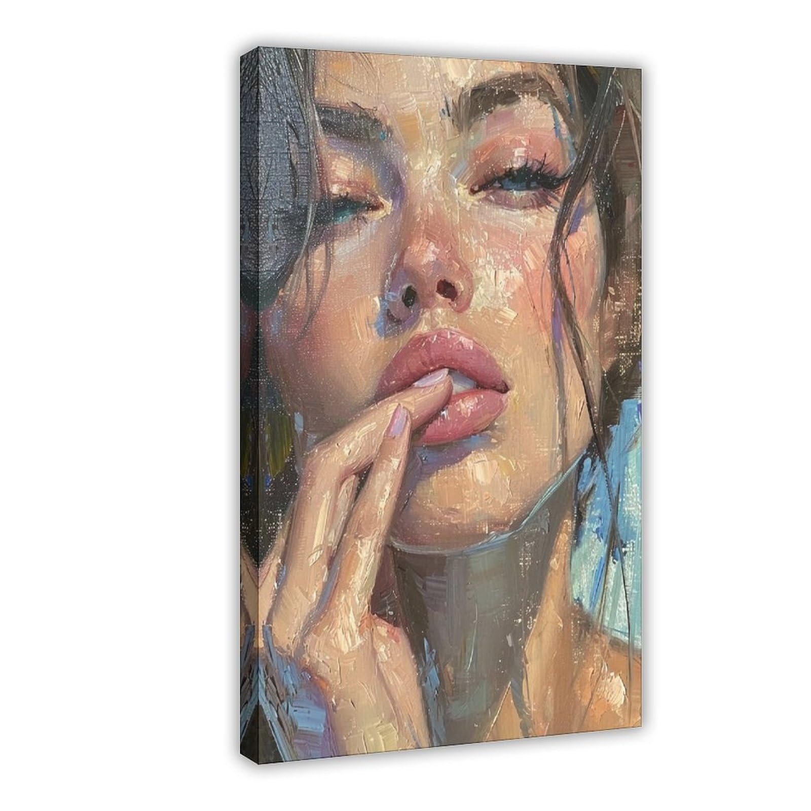 Bareronor Preppy Woman Portrait Canvas Poster Bedroom Decor Landscape Office Room Decor Gift 20" L X 30" W