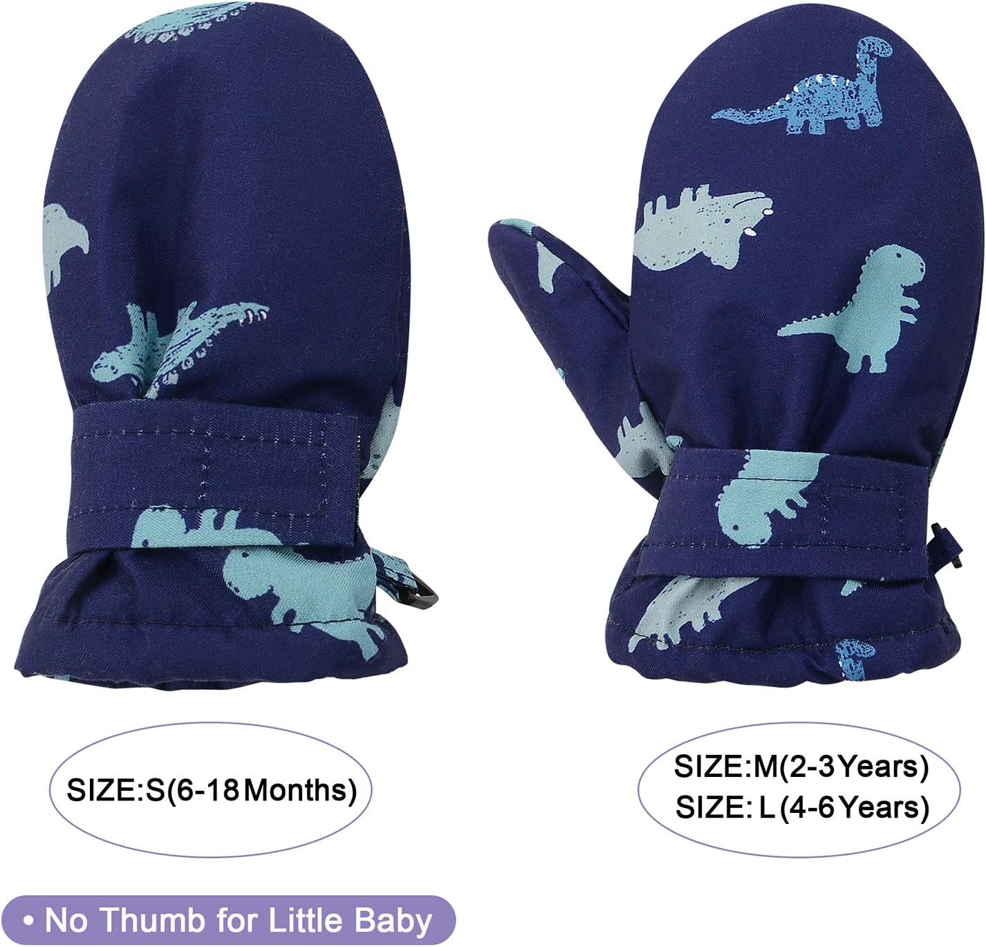 American Trends Lined Fleece Toddler Mittens Winter Warm Gloves Child Ski Waterproof Snow Baby Mittens for Boys Girls - Image 3