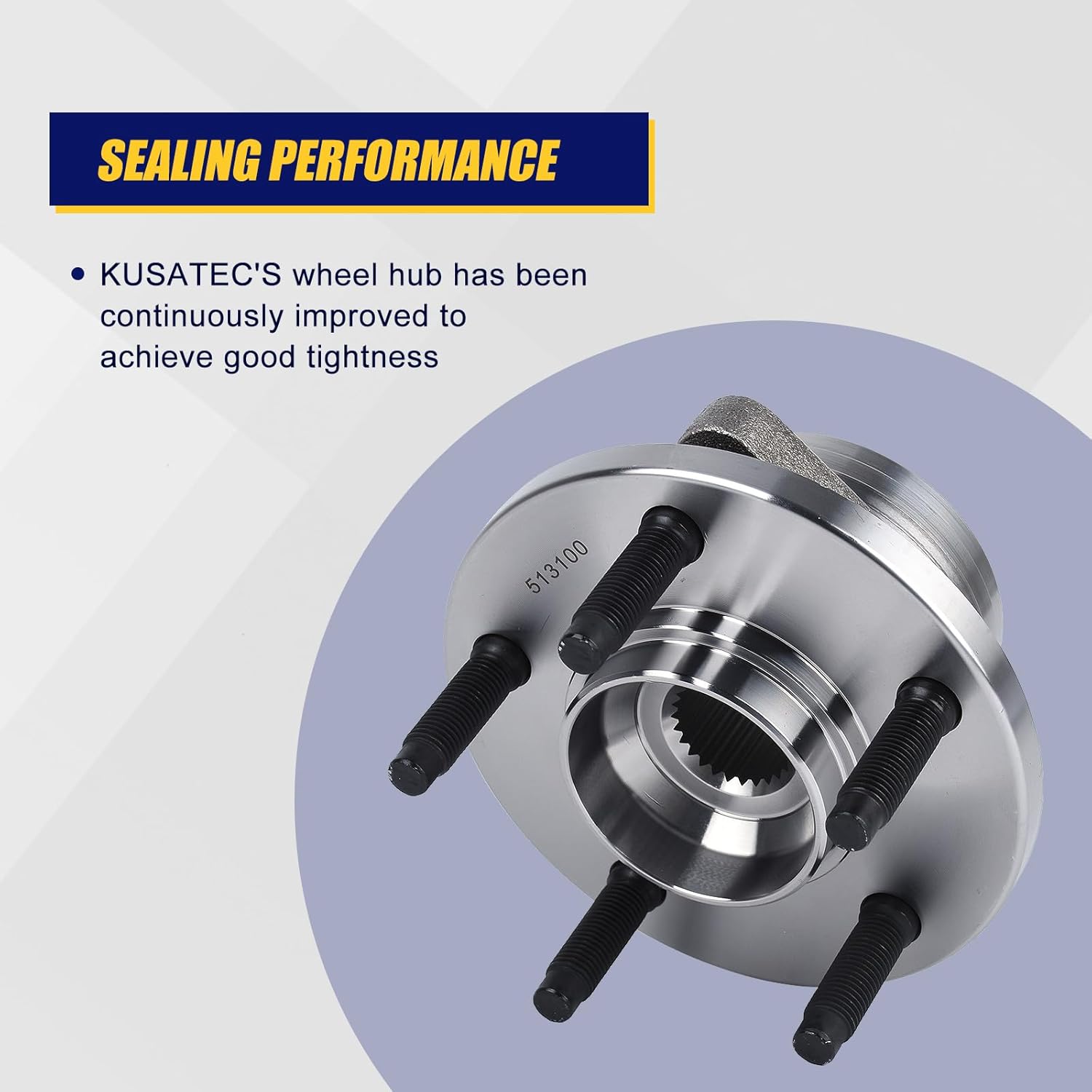 KUSATEC 513100 Front Wheel Bearing and Hub Assembly Compatible with 1996-2007 Ford Taurus, 1995-2002 Lincoln Continental, 1996-2005 Mercury Sable, 5 Lug Bolts without ABS