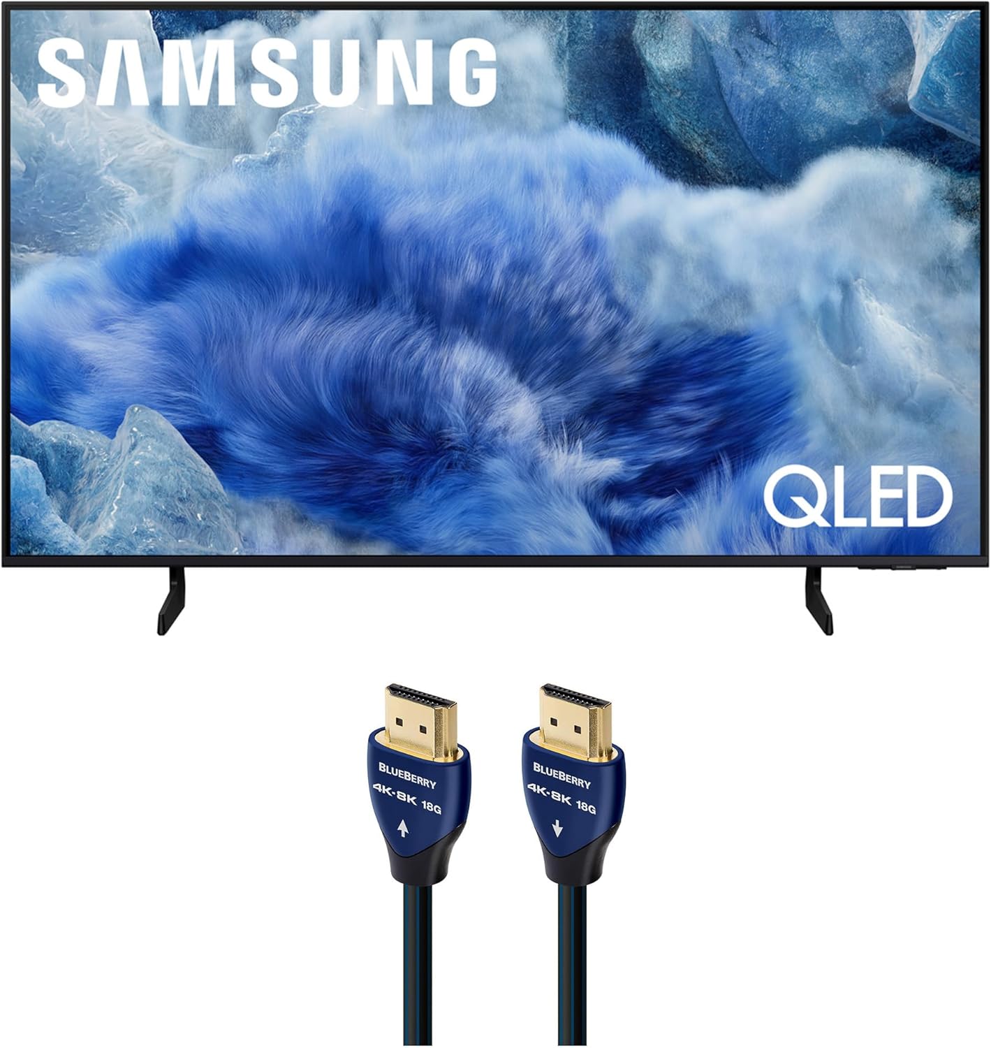 Samsung QN50Q8FAAFXZA 50 Inch Class QLED Q8F 4K Vision AI Smart TV with an AudioQuest Blueberry 1.5M 18G 4K-8K HDMI Digital Cable (2025)