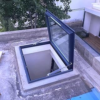 Dachausstiegsluke,Dachausstieg, Dachfenster, Mehrzweckfenster, Dachluke, Dachfenster für Schornsteinfeger, Beleuchtung und Lüftung Aluminiumschale, mit Eindeckrahmen, 2-fach Verglasung(30x24in/75x60cm