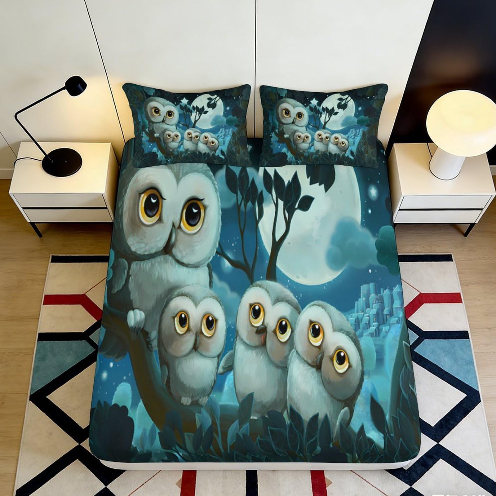 3D Printed Skull Moth Fitted Sheet Microfiber Deep Pocket Bedroom Decor Butterfly Pattern Mattress Fitted Cover Non-Slip Washable 180x200x25cm
