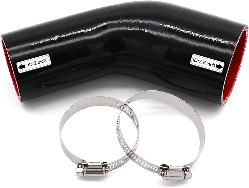 Mangote de silicone redutor 45° TuoLauthon para intercooler, turbo e admissão – 1 unidade com 2 abraçadeiras