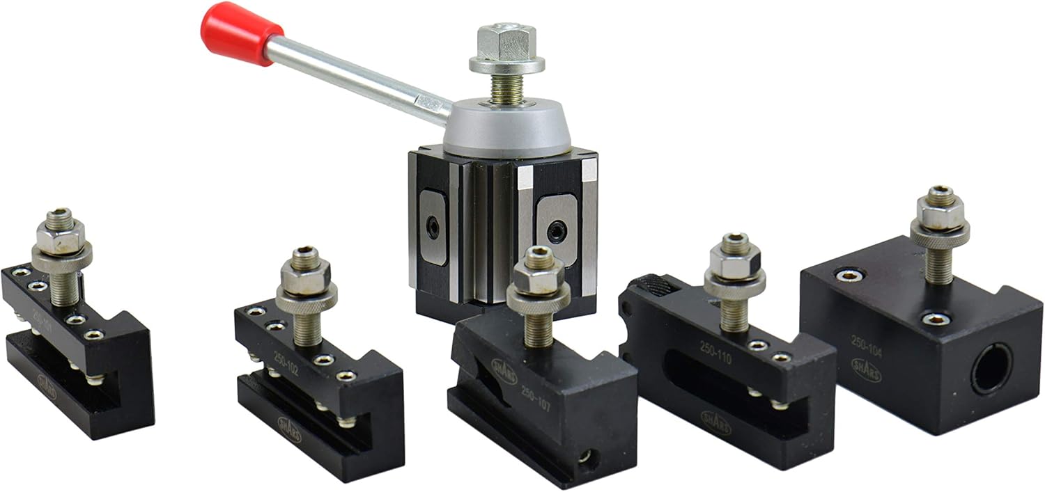 Shars AXA 100 Piston Type Quick Change Tool Post Set 6 PCS for 6" 12