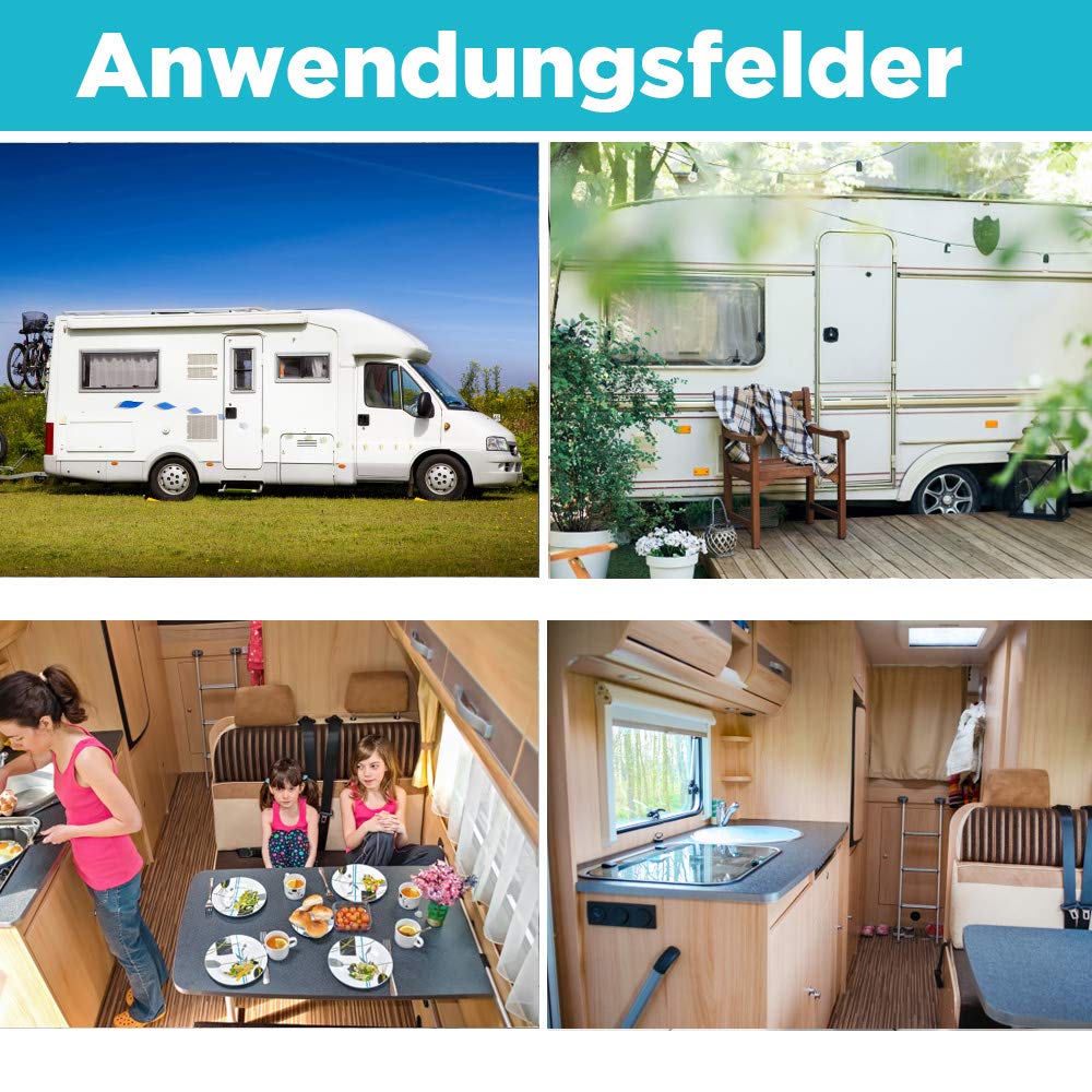 CleaningBox® Starter-Set Feuchte 5-in-1 Reinigungstücher für Camping & Caravan, 3X 50er Spenderbox Reinigungstücher - Wohnmobil und Wohnwagen Zubehör - Biologisch Abbaubar und Made in Germany