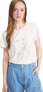 ديفاكتو تي شيرت نسائي تقليدي محبوك بقصة عادية ورقبة دائرية واكمام قصيرة E7290AX عصري