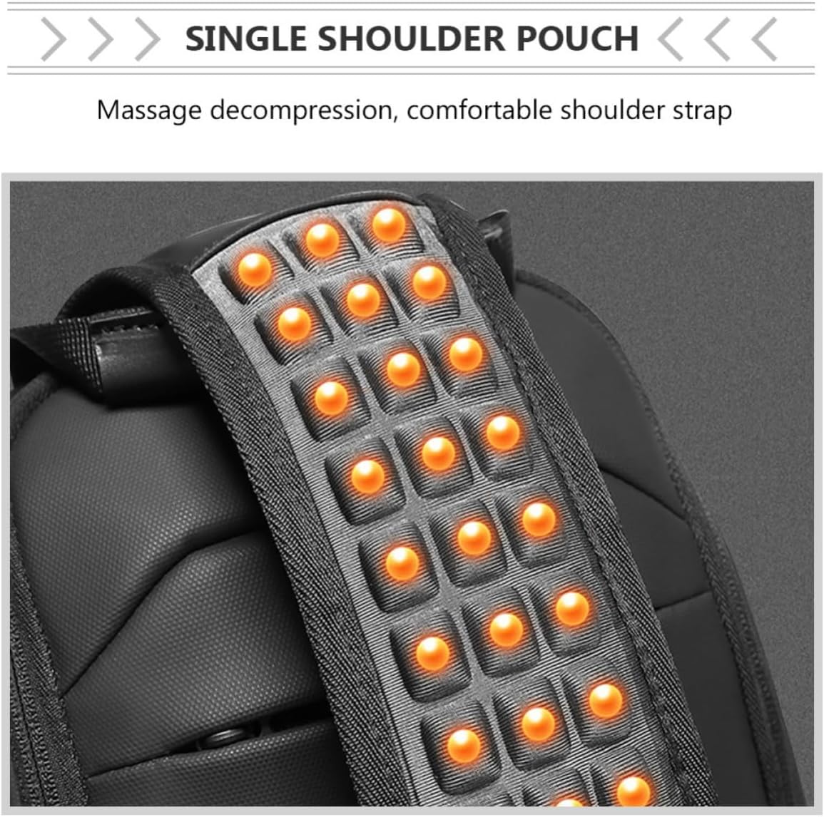 Men's Cross Body Chest Bag Waterproof Polyester PVC Black