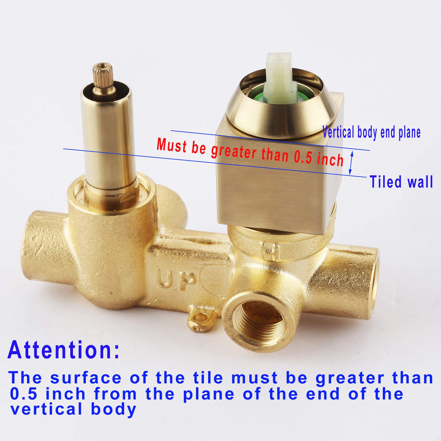 Buy Brushed Gold Shower Fixtures with Waterfall Tub Spout Shower Faucet