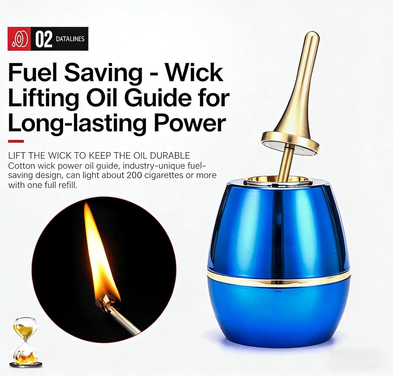 Match Lighter, Gas-Electric Hybrid, Desktop Kerosene Lighter,Adjustable Soft Flame Gifts for Men Christmas,Valentine's Day, Father's Day,Birthday(Natural)