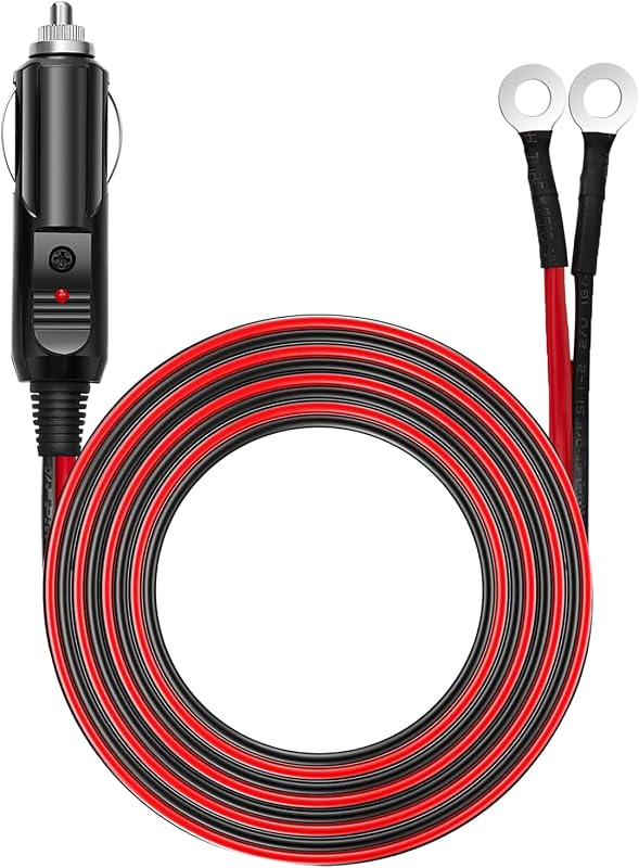 Extensão para acendedor automotivo CHANZON macho com terminais olhais 12 V–24 V DC – 1,83 m