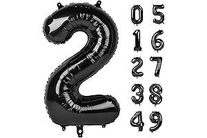 40 Inch Black Number Balloons Perfect for Birthday Celebrations